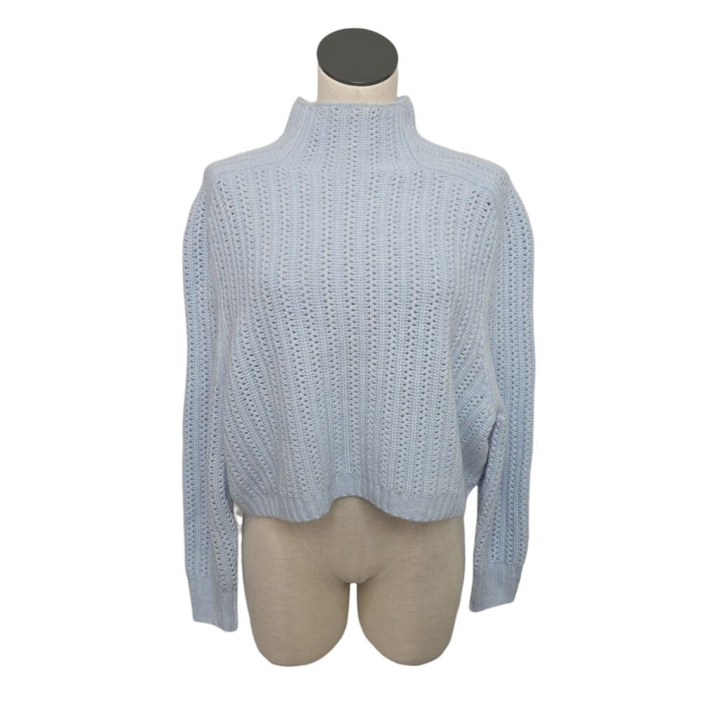 NWT Madewell Pointelle-Stitch Mockneck Wool Sweater Pale‎ Dawn Size XS NU915